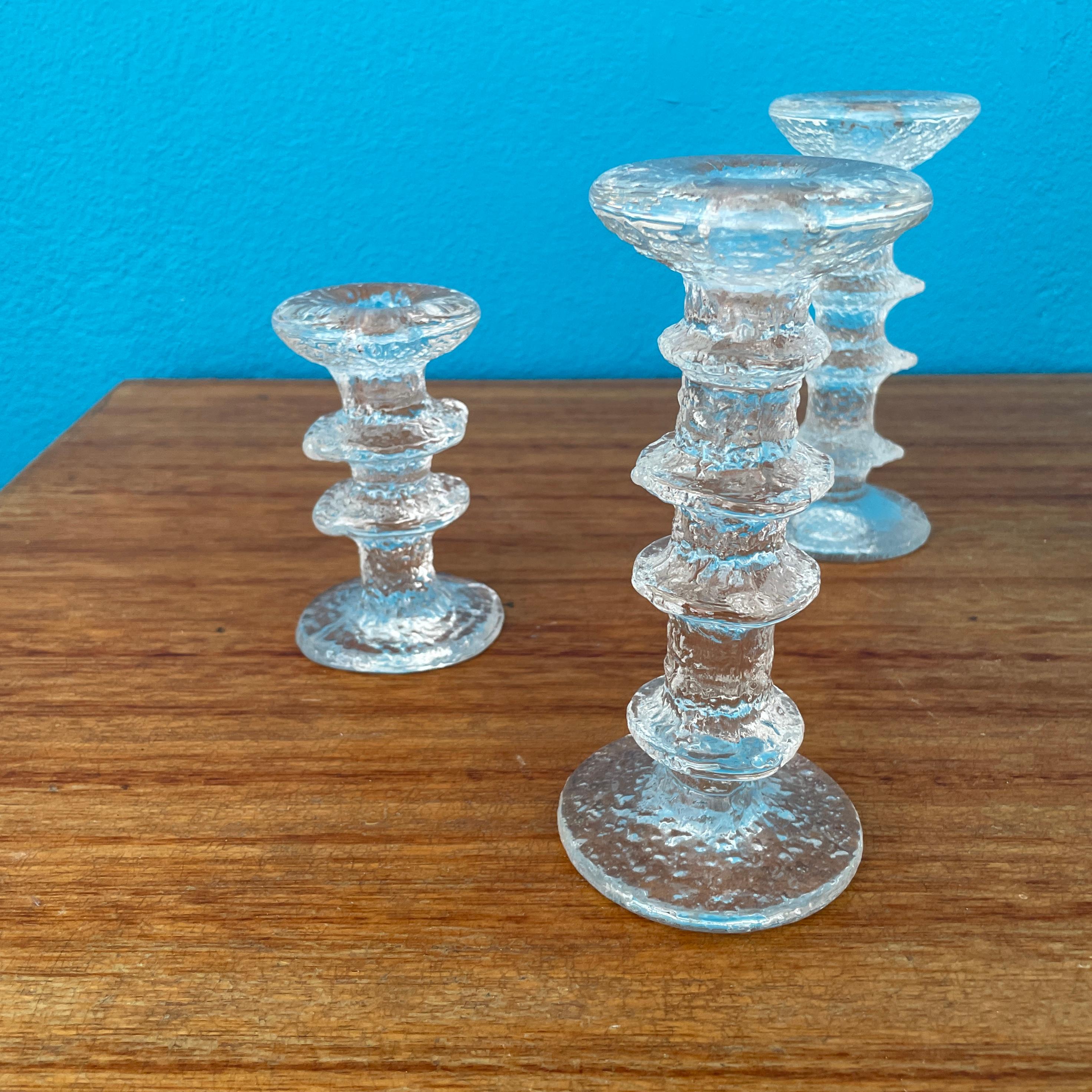 Scandinavian Modern Set of 5pcs Festivo Candle Sticks by Timo Sarpaneva for Iittala Finland