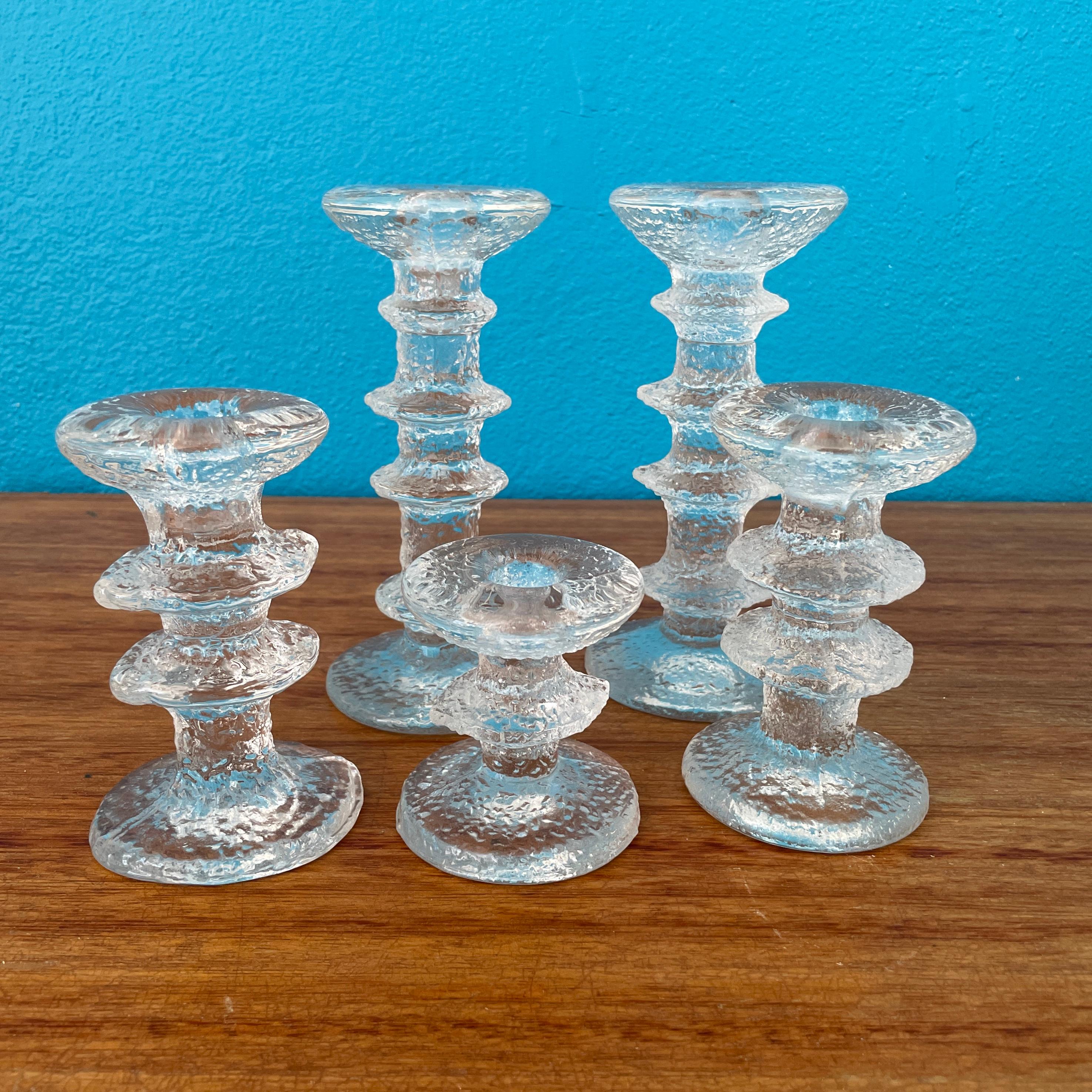 Set of 5pcs Festivo Candle Sticks by Timo Sarpaneva for Iittala Finland 1