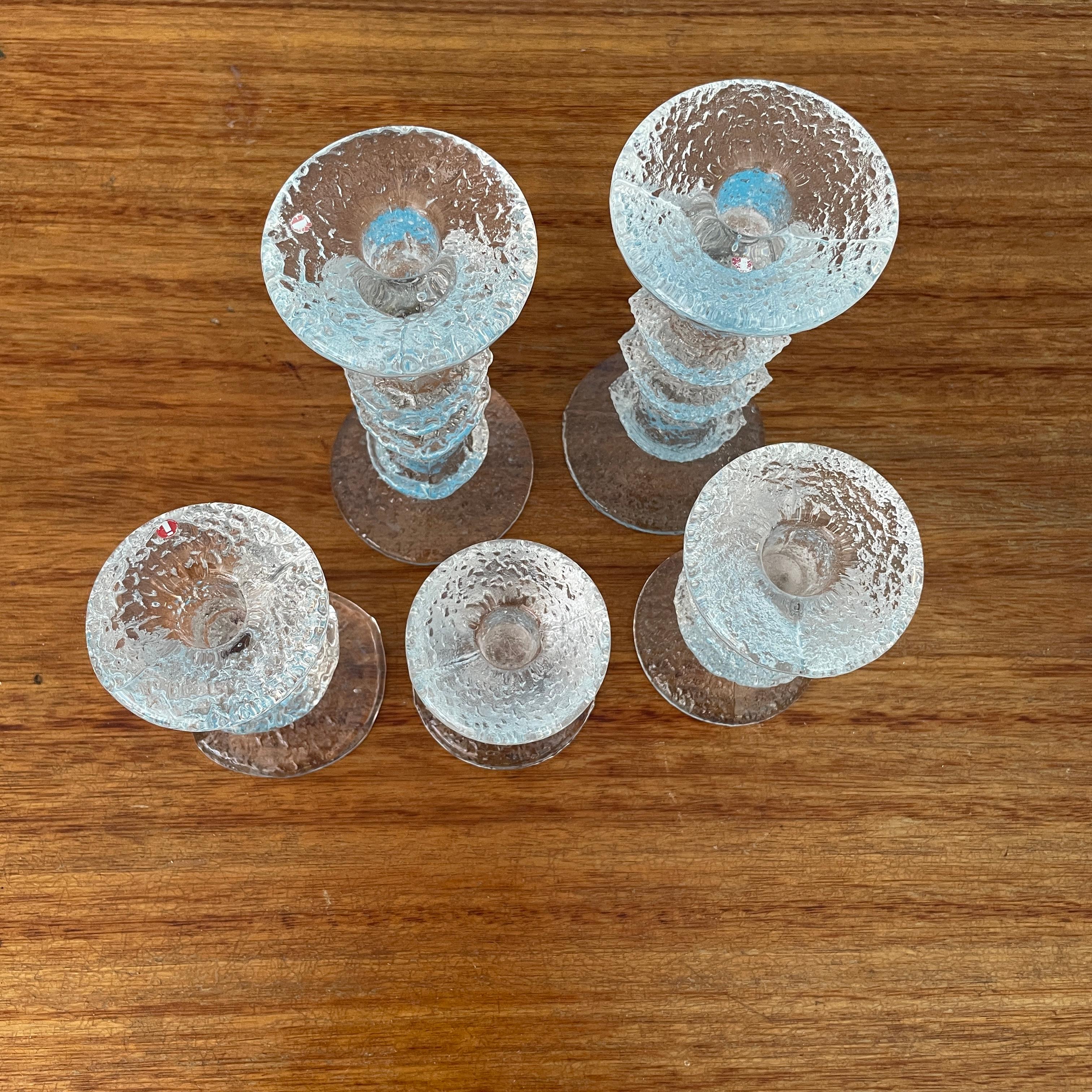 Set of 5pcs Festivo Candle Sticks by Timo Sarpaneva for Iittala Finland 2
