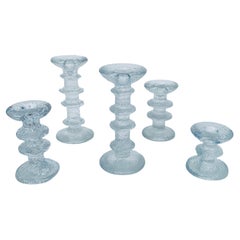 Vintage Set of 5pcs Festivo Candle Sticks by Timo Sarpaneva for Iittala Finland