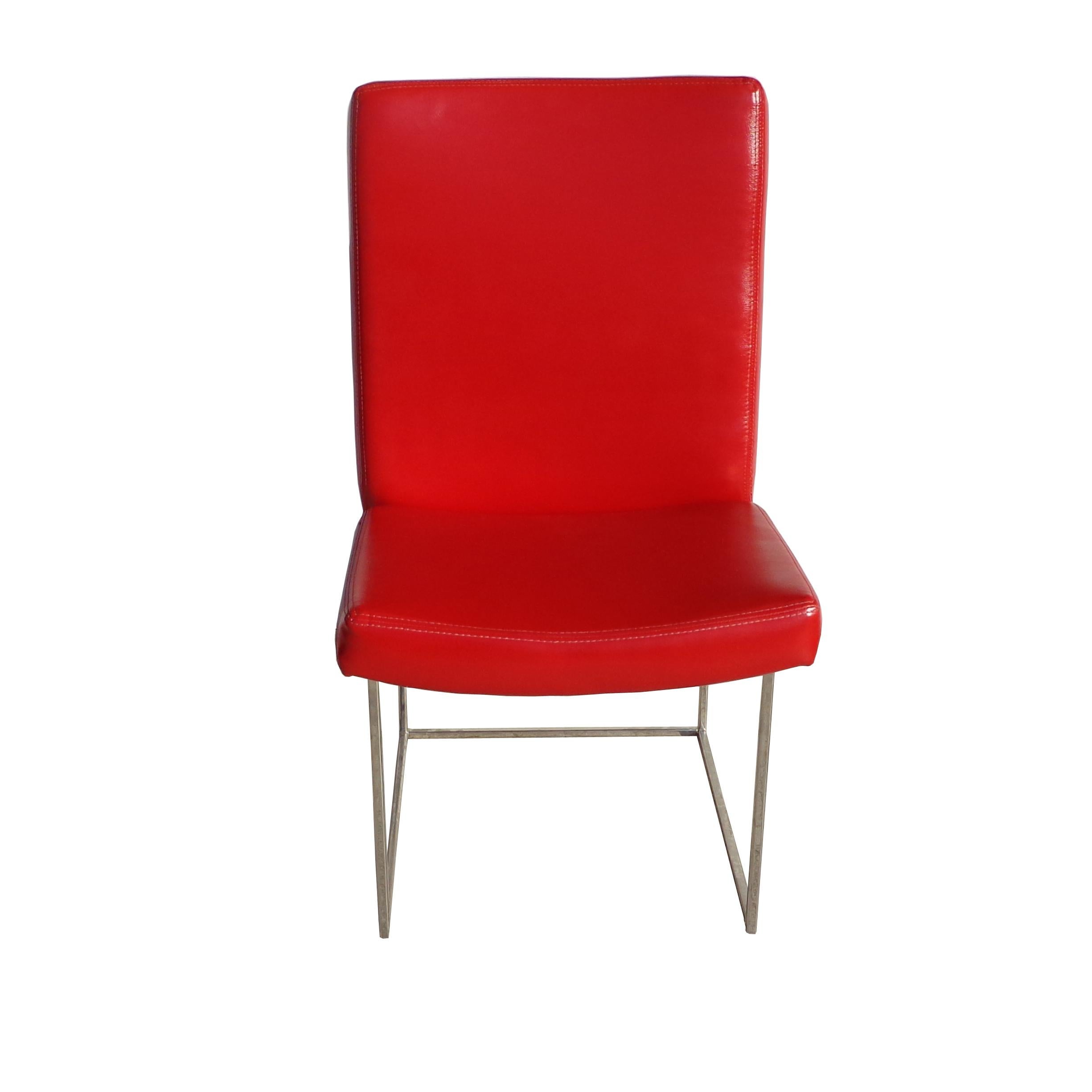 Mid-Century Modern Set of 6 1187 Milo Baughman Thin Line Dining Chairs