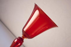 Set da 6/12 calici Monumental Ruby Red di Murano, disegnati da Fabiano Amadi per Baroncelli