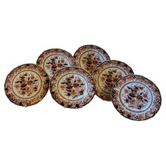 Set di 6 piatti da pranzo inglesi del 1830-48 di Mason's Patent Ironstone