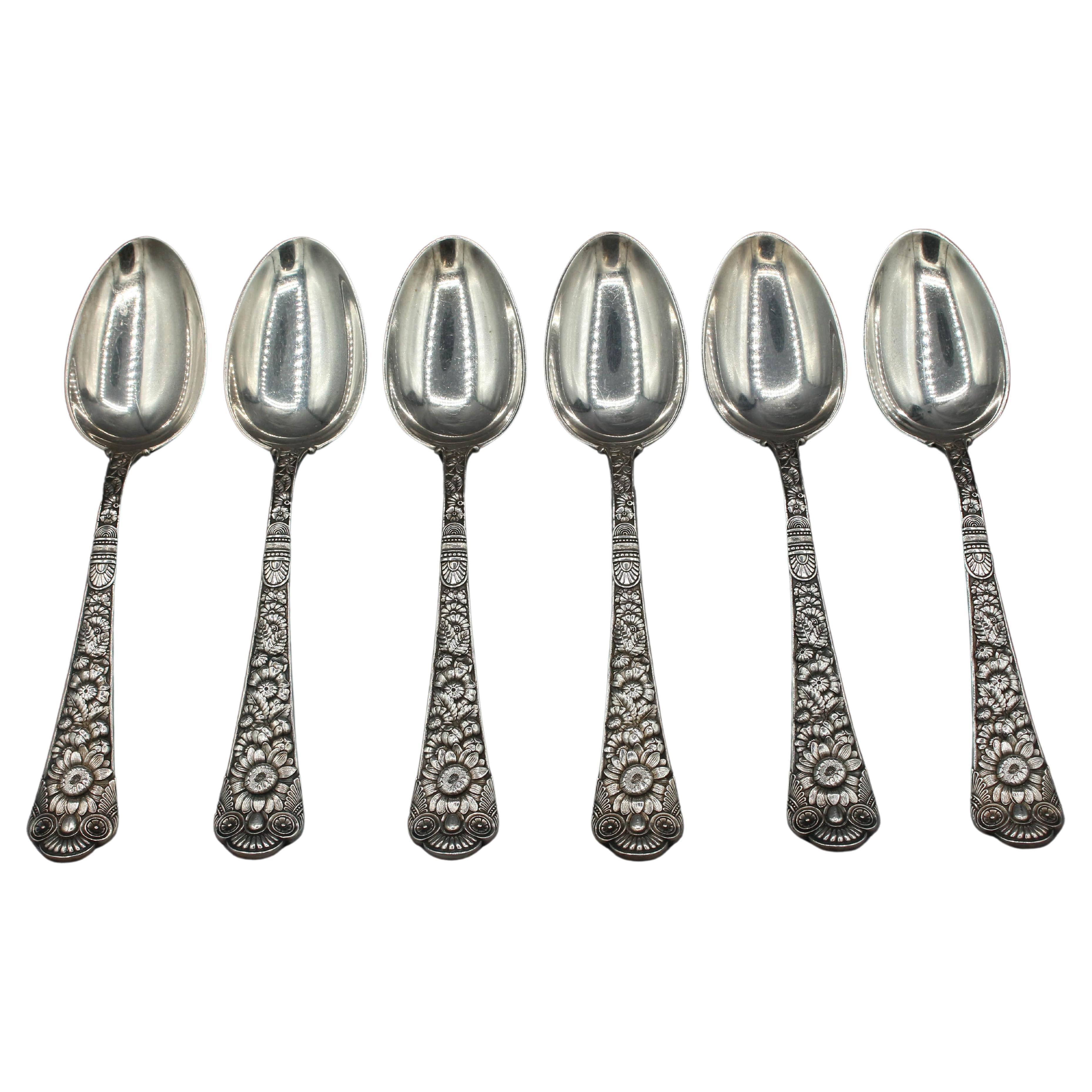 Set of 6 1880-83 Sterling Silver Tablespoons by Gorham For Sale