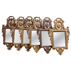 Set of 6 18th c. Italian Carved Mirrors