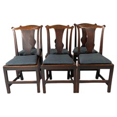 Set of 6 18th Century Chippendale English Provincial Dining Chairs