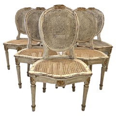 Set of 6 18th Century Louis XVI Caned Chairs