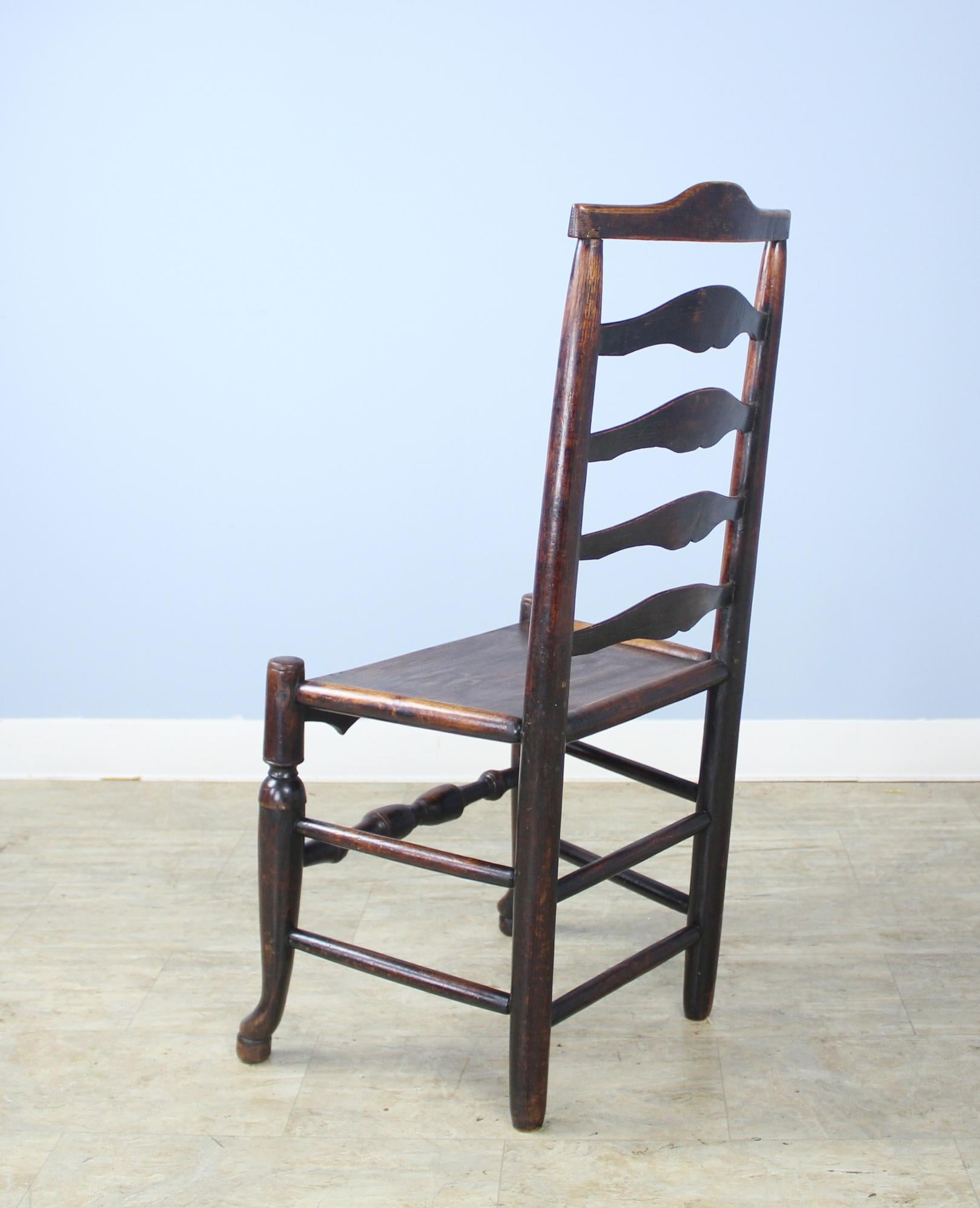 Set of 6 18th Century Oak and Ash Ladderback Dining Chairs 5