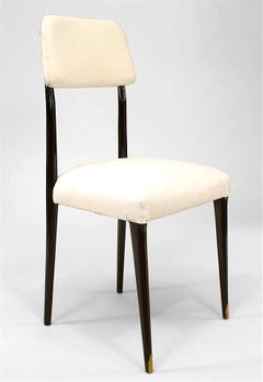 Ensemble de 6 chaises d'appoint italiennes en mousseline ébénisée