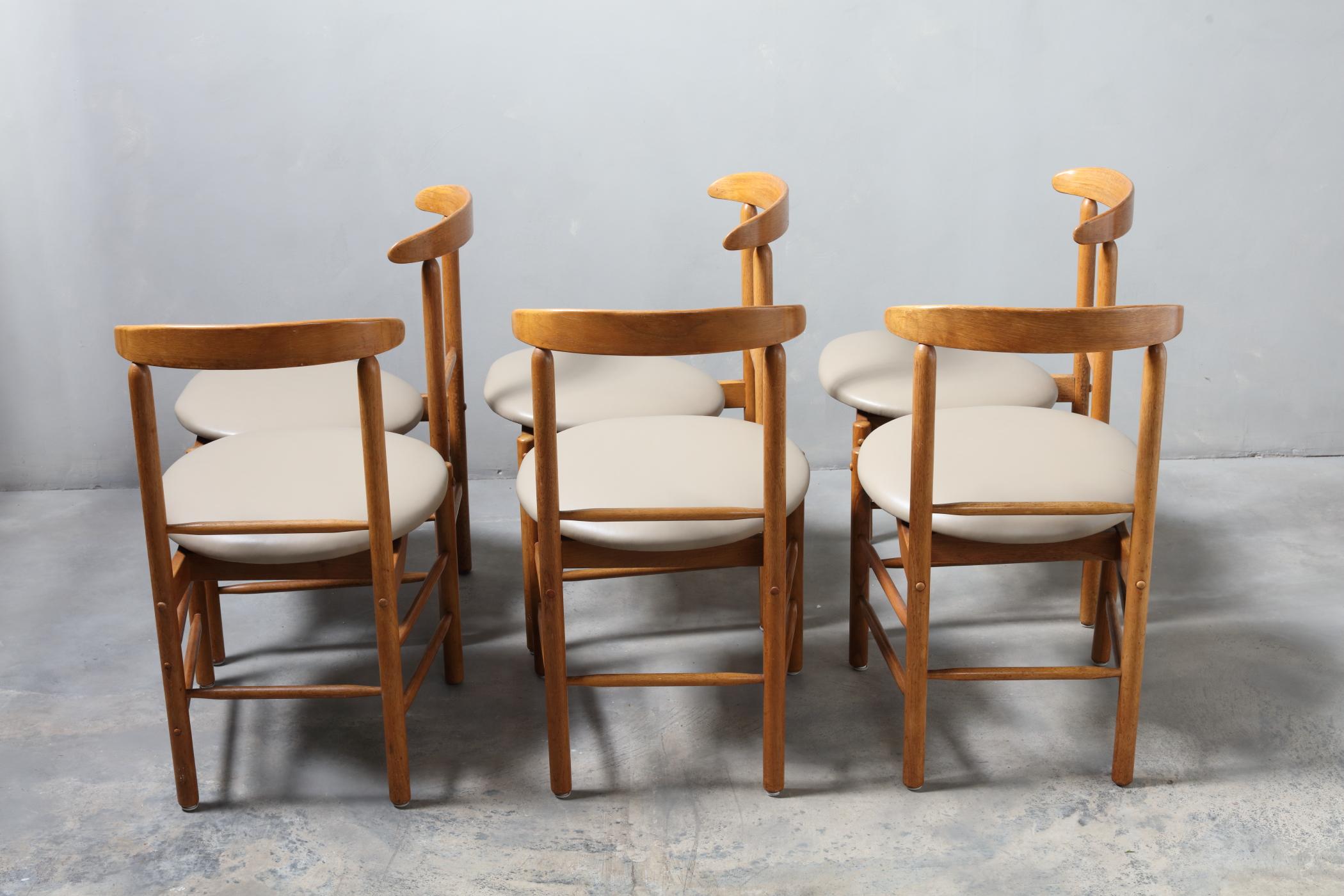 Danish Set of 6 1950s Greta Magnusson Grossman Dining Chairs For Sale