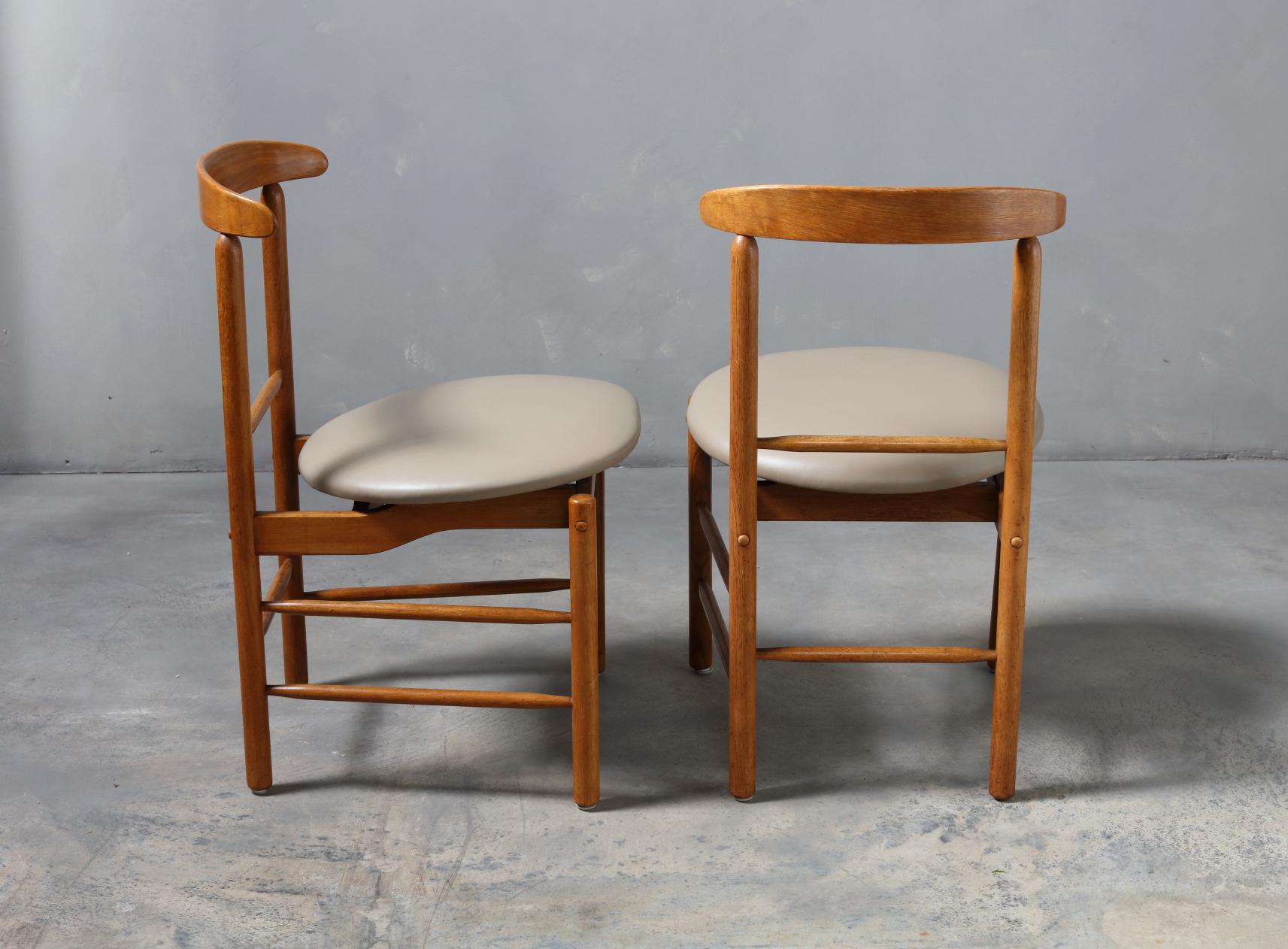 Bleached Set of 6 1950s Greta Magnusson Grossman Dining Chairs For Sale