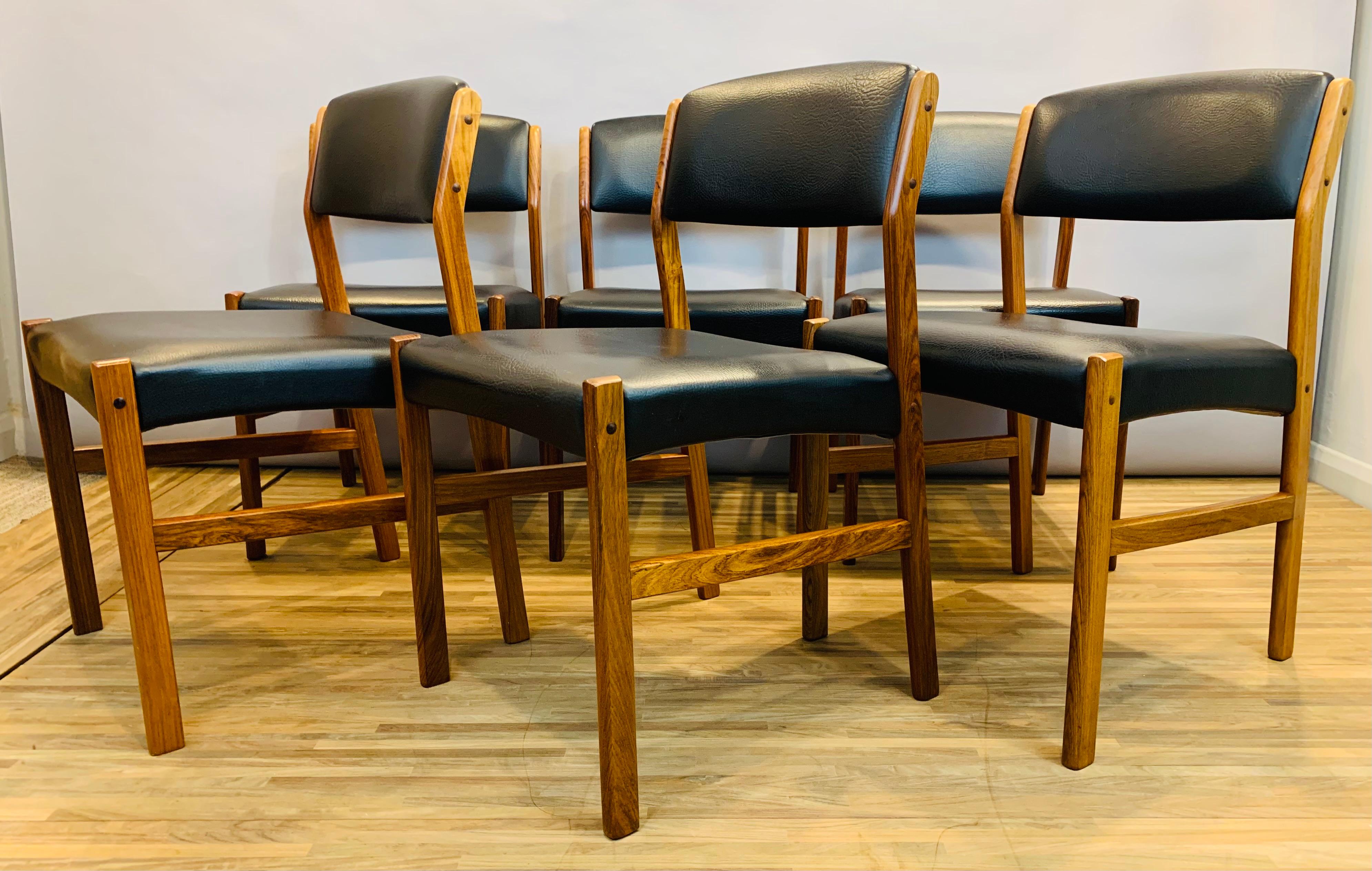 Set of 6 1960s Danish Hugo Frandsen Spøttrup Stolefabrik Rosewood Dining Chairs 1