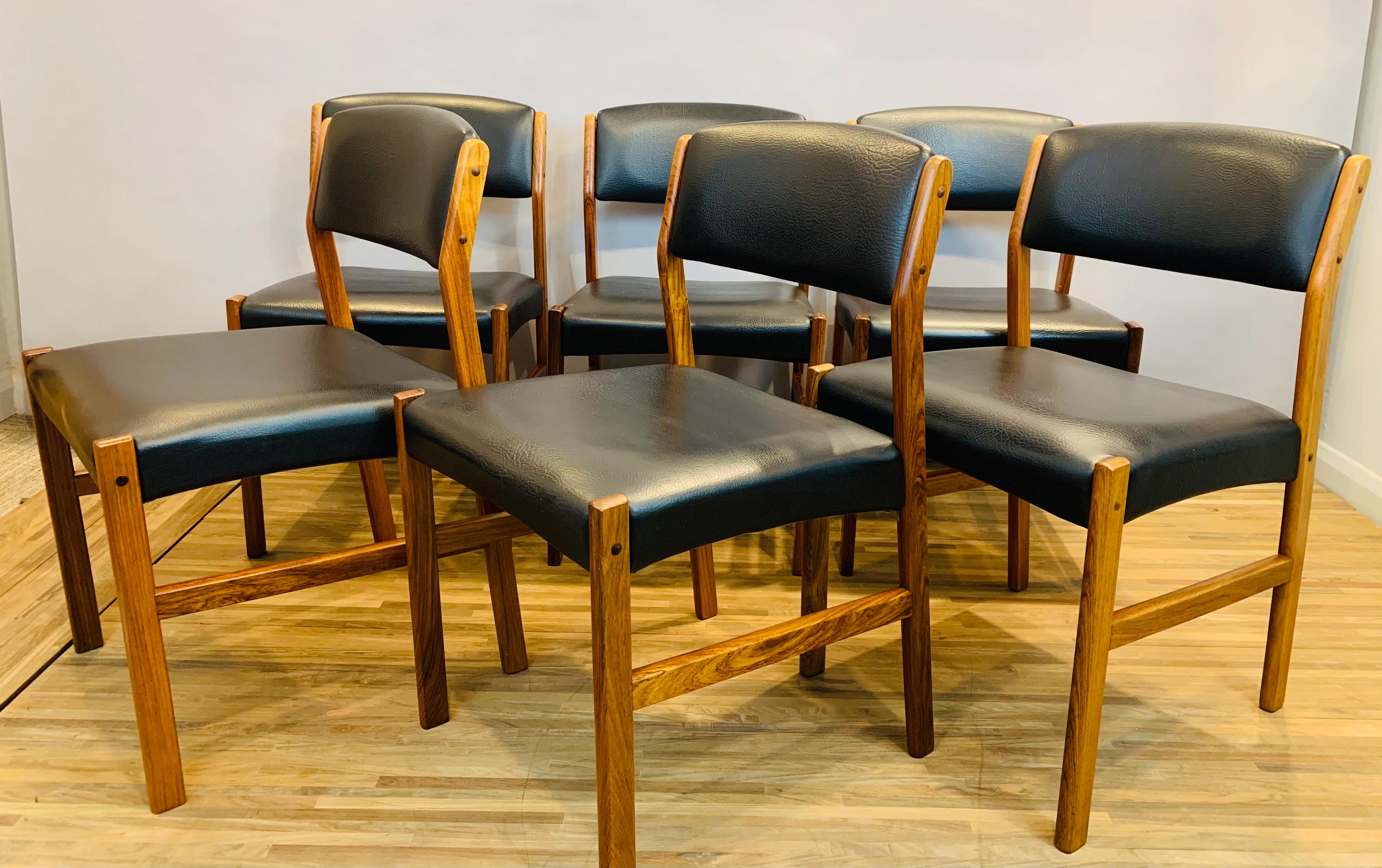 Set of 6 1960s Danish Hugo Frandsen Spøttrup Stolefabrik Rosewood Dining Chairs 2