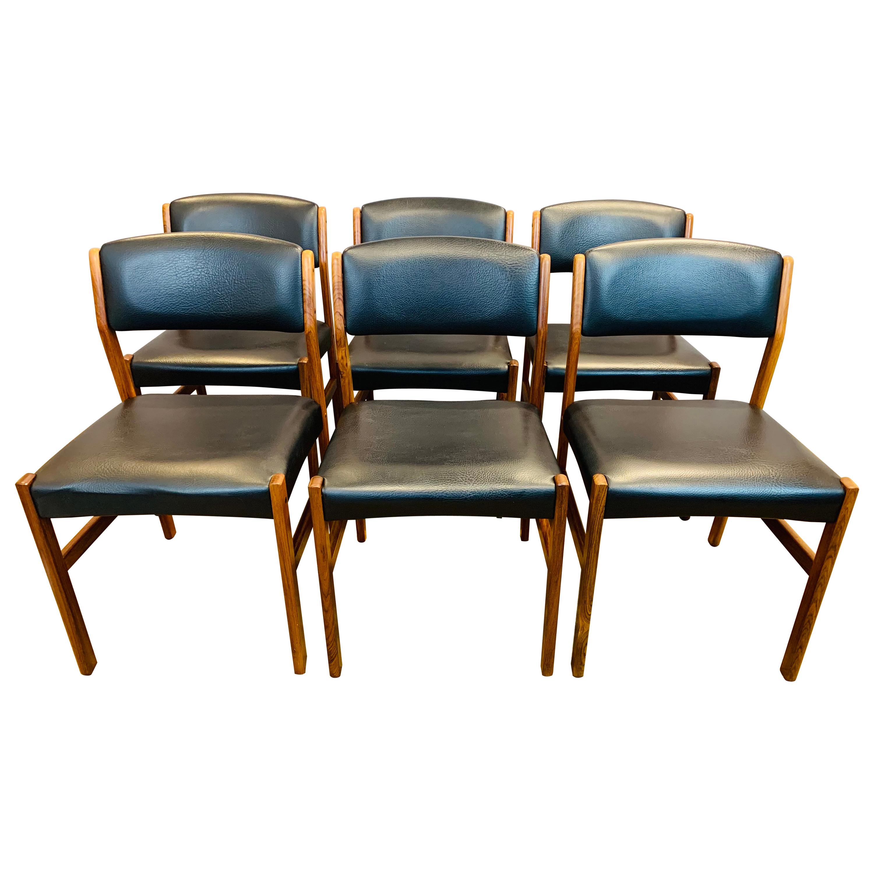 Set of 6 1960s Danish Hugo Frandsen Spøttrup Stolefabrik Rosewood Dining Chairs