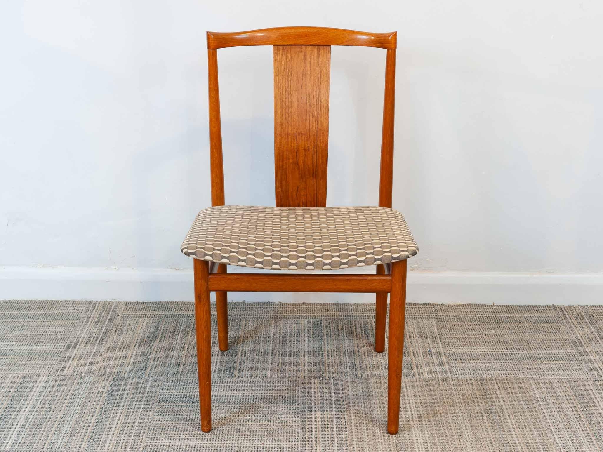 Mid-Century Modern Set of 6 1960s Danish Teak Dining Chairs by Henning Sorensen for Danex