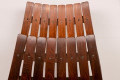 Ensemble de 6 chaises de salle à manger norvégiennes des années 1960 en bois de rose et chrome par Hans Brattrud