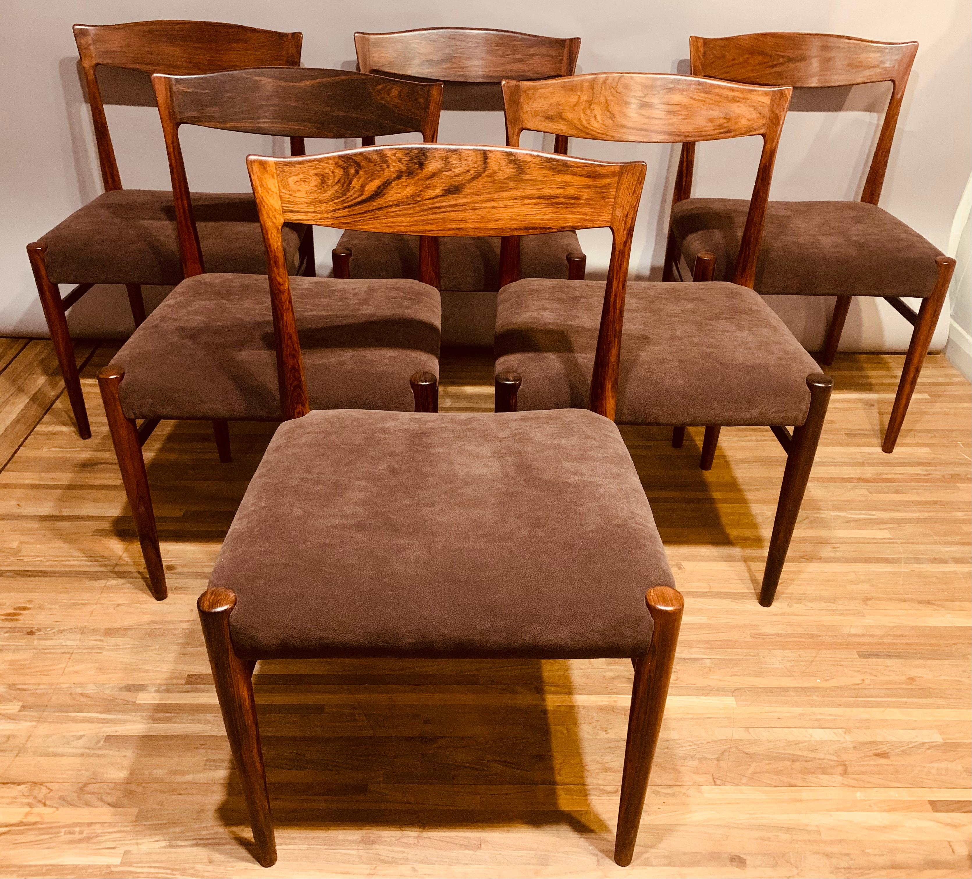 Mid-Century Modern Set of 6 1960s Rosewood Dining Chairs by Erling Torvits for Sorø Stolefabrik