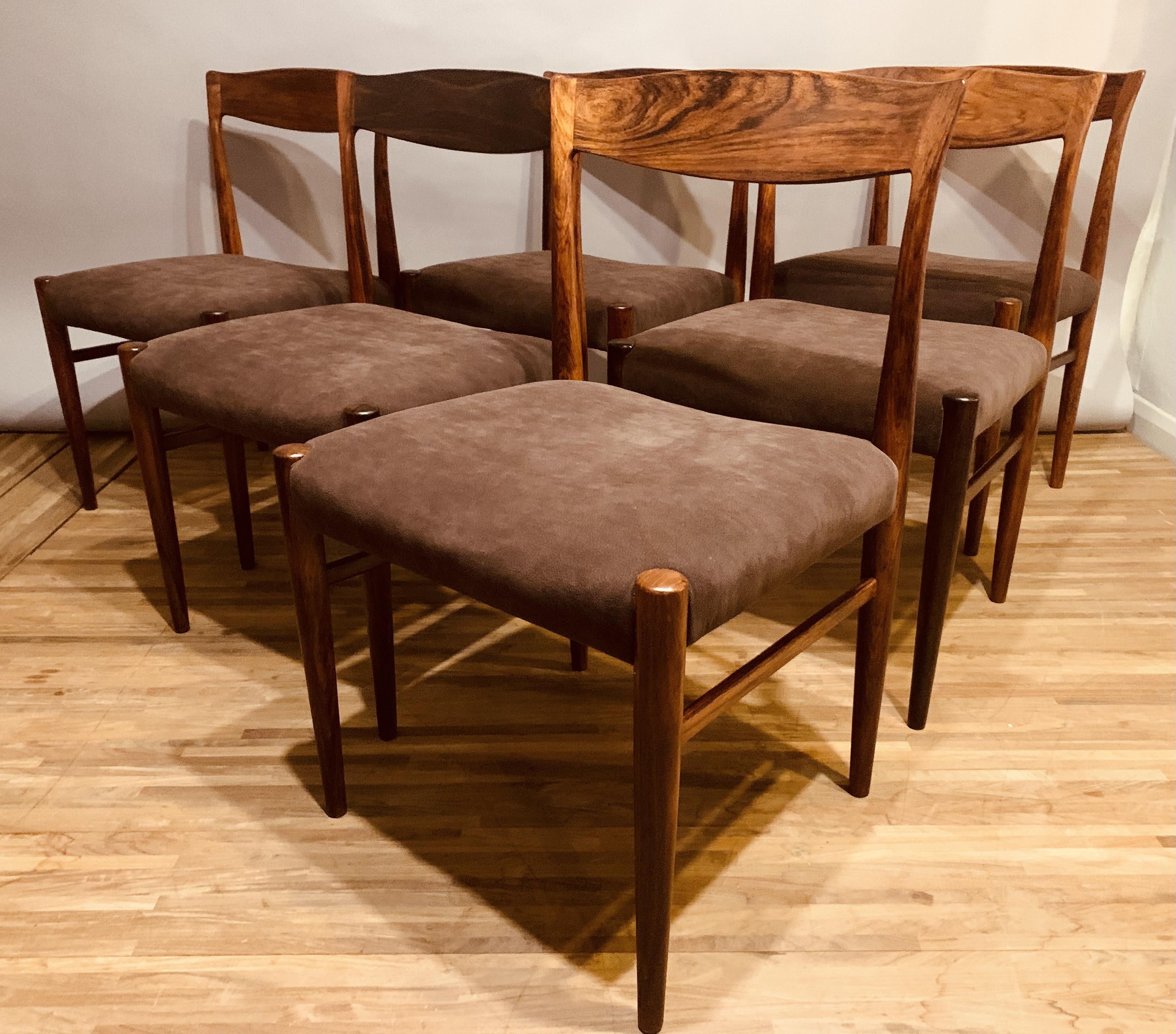 Set of 6 1960s Rosewood Dining Chairs by Erling Torvits for Sorø Stolefabrik In Good Condition In London, England