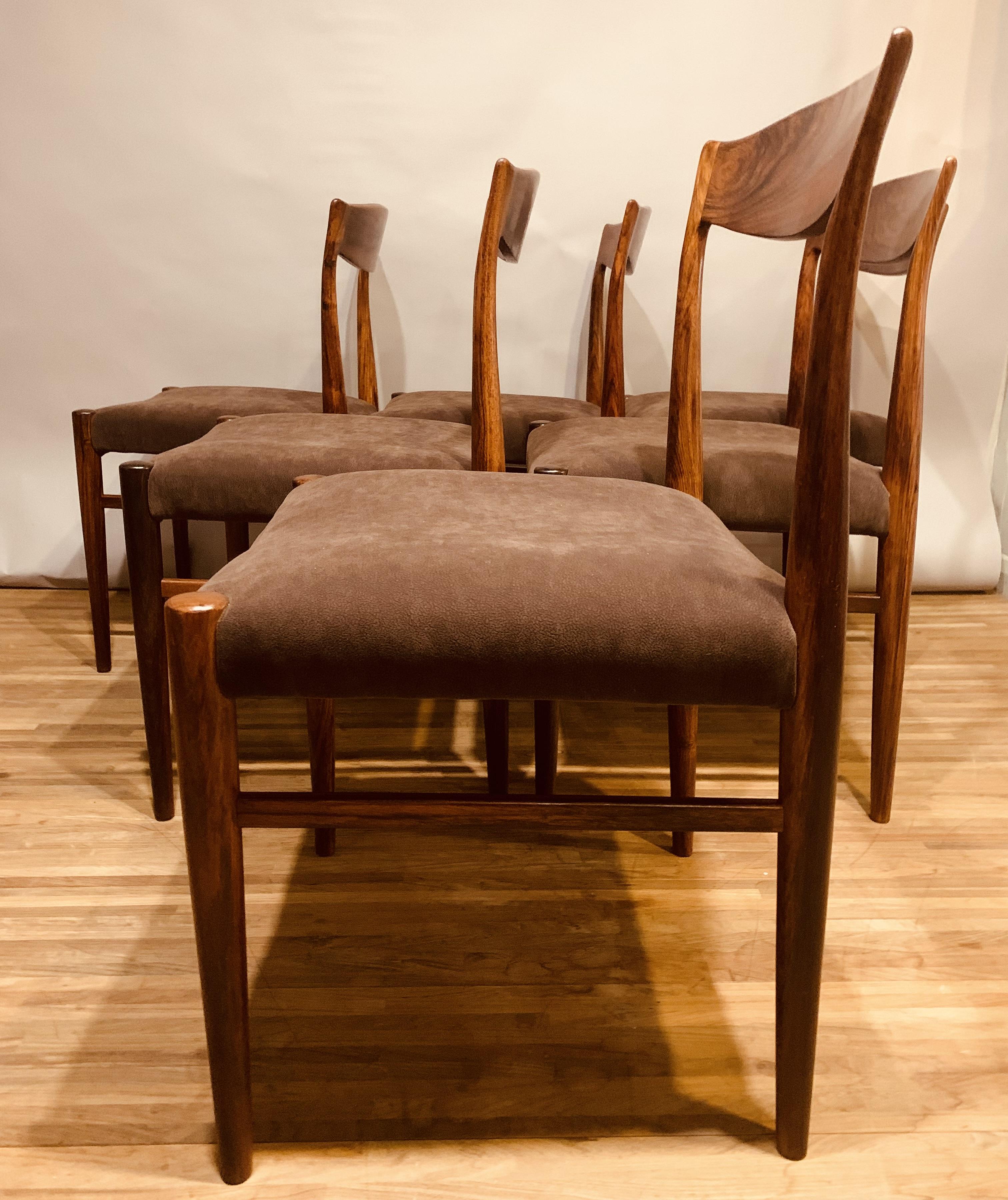 20th Century Set of 6 1960s Rosewood Dining Chairs by Erling Torvits for Sorø Stolefabrik