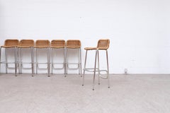 Set of 6 1970s Charlottte Perriand Style Bar Stools