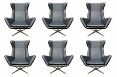 Lot de 6 fauteuils pivotants vintage des années 1970, de bureau ou de salon