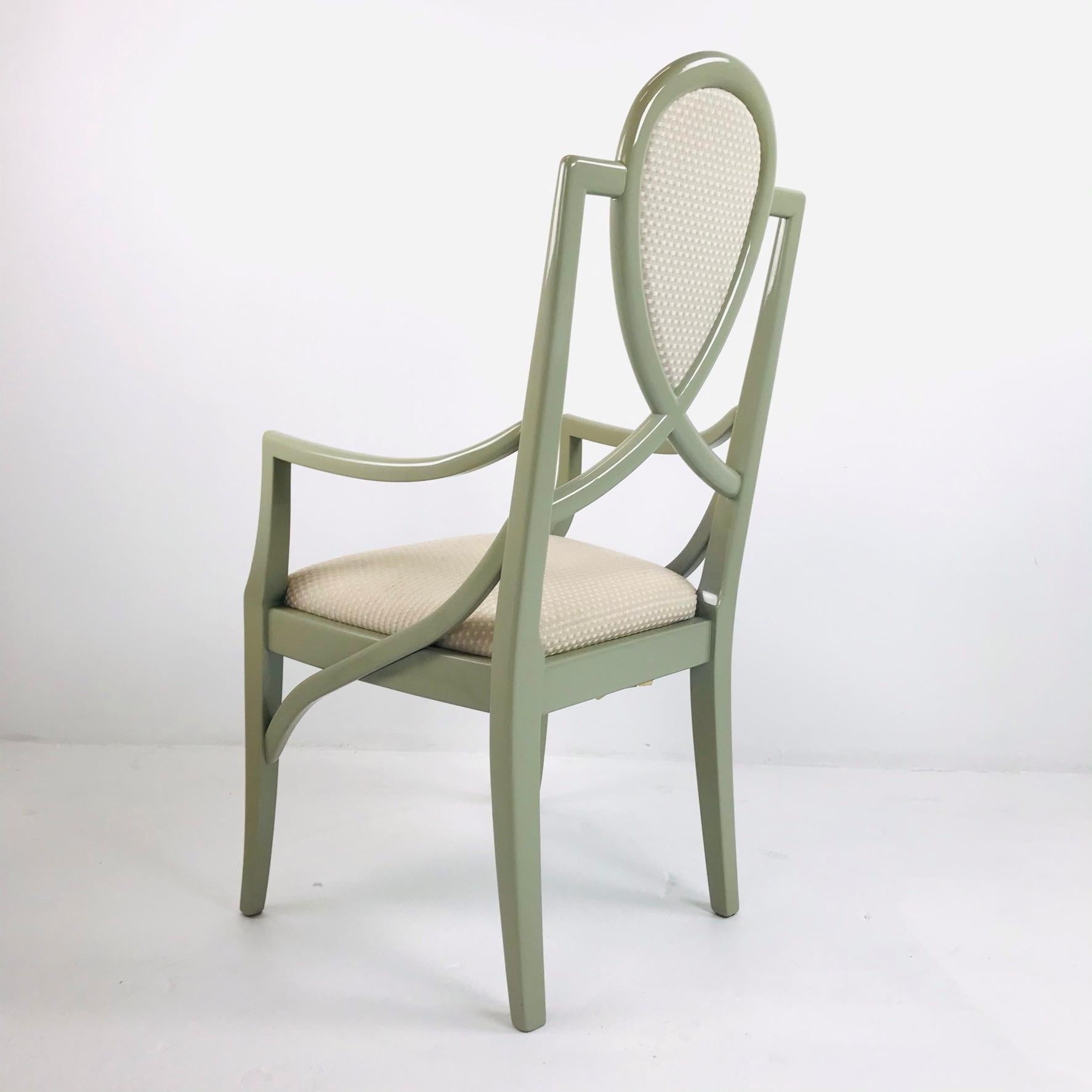 Set of 6 1980s Gray Lacquered Dining Chairs 6