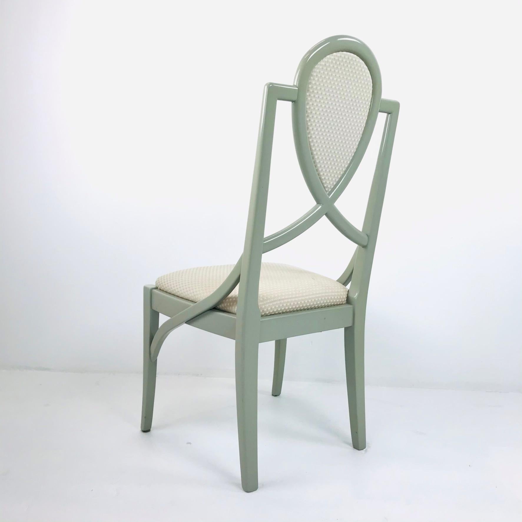 Set of 6 1980s Gray Lacquered Dining Chairs 3