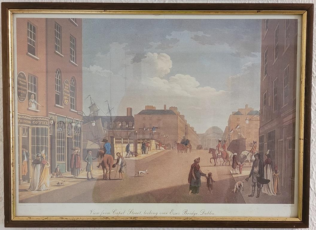 George II Ensemble de 6 gravures irlandaises du 19e siècle représentant des scènes de Dublin par James Malton en vente