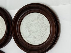 Set of 6, 19th Century Bisque Porcelain Allegorical Plaques by Bing & Grøndahl