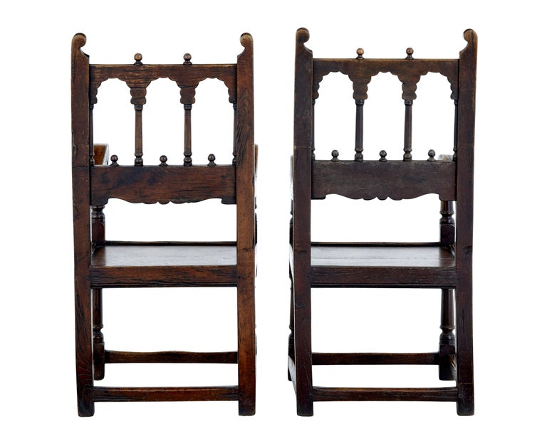 Set of 6 19th Century Carved Oak Dining Chairs For Sale at 1stDibs