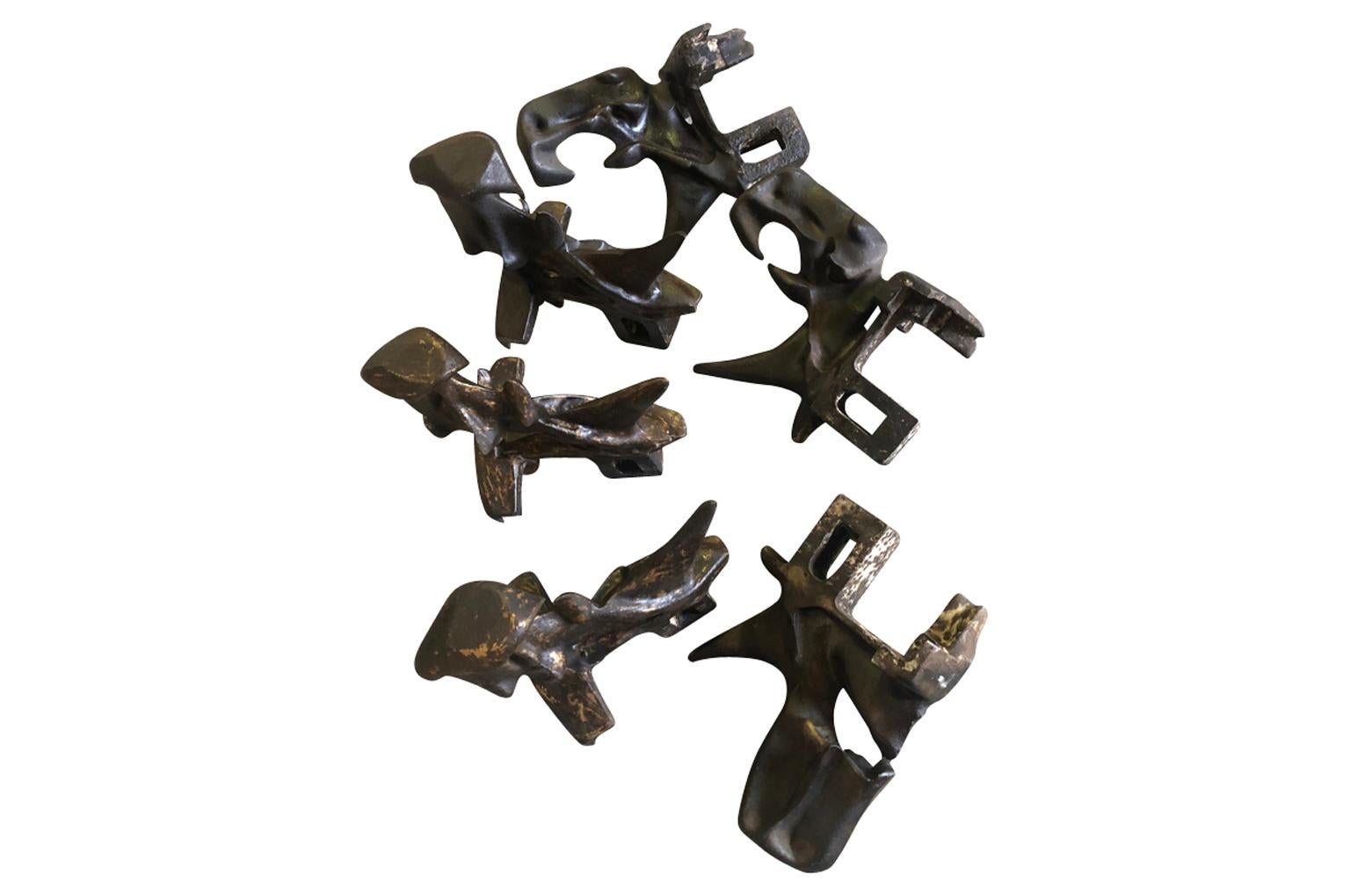 Set of 6 19th Century Cast Iron Industrial Curiosities For Sale 1