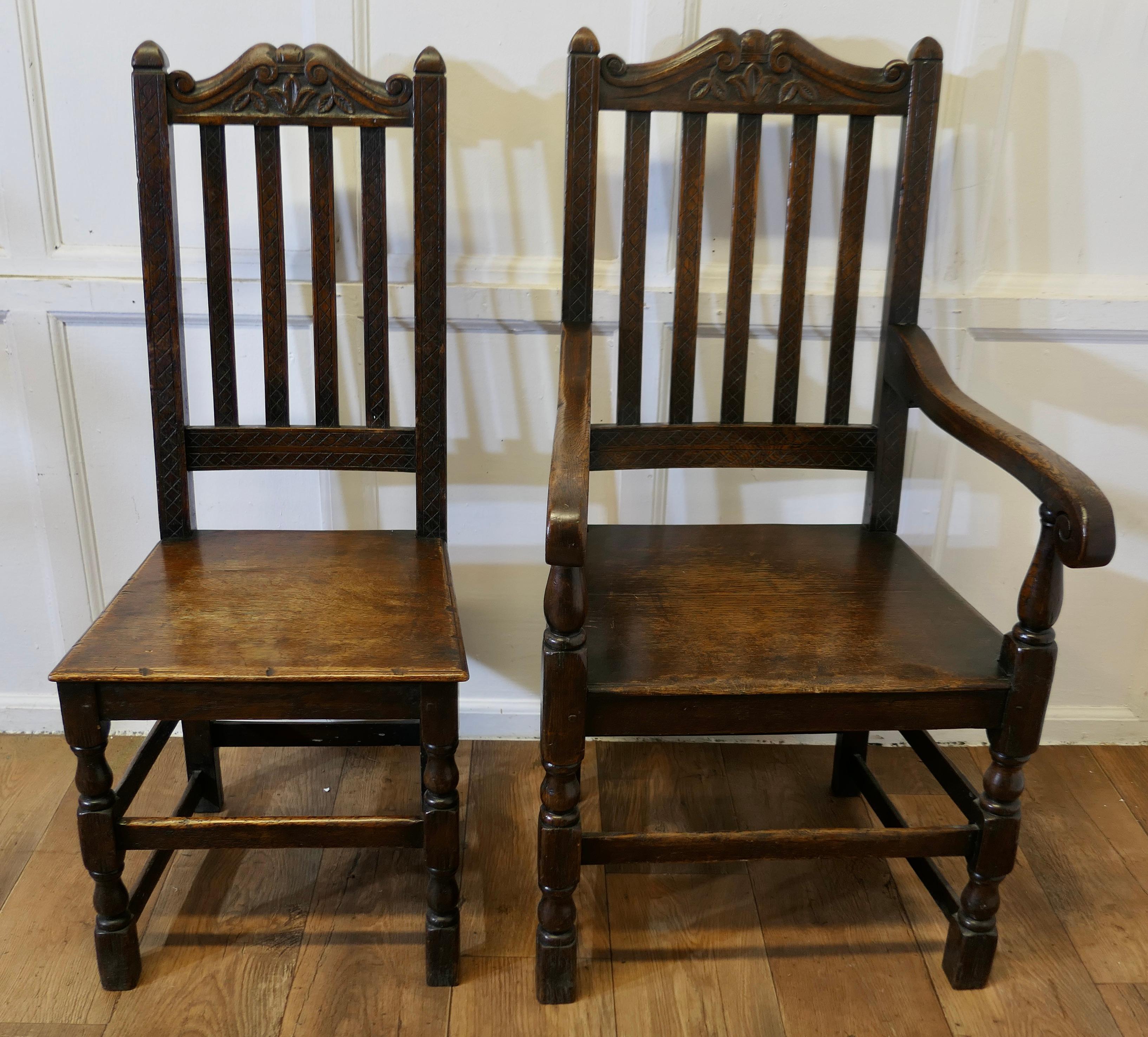 Set of 6 19th Century Country dining Chairs   This is a charming set of   For Sale 2