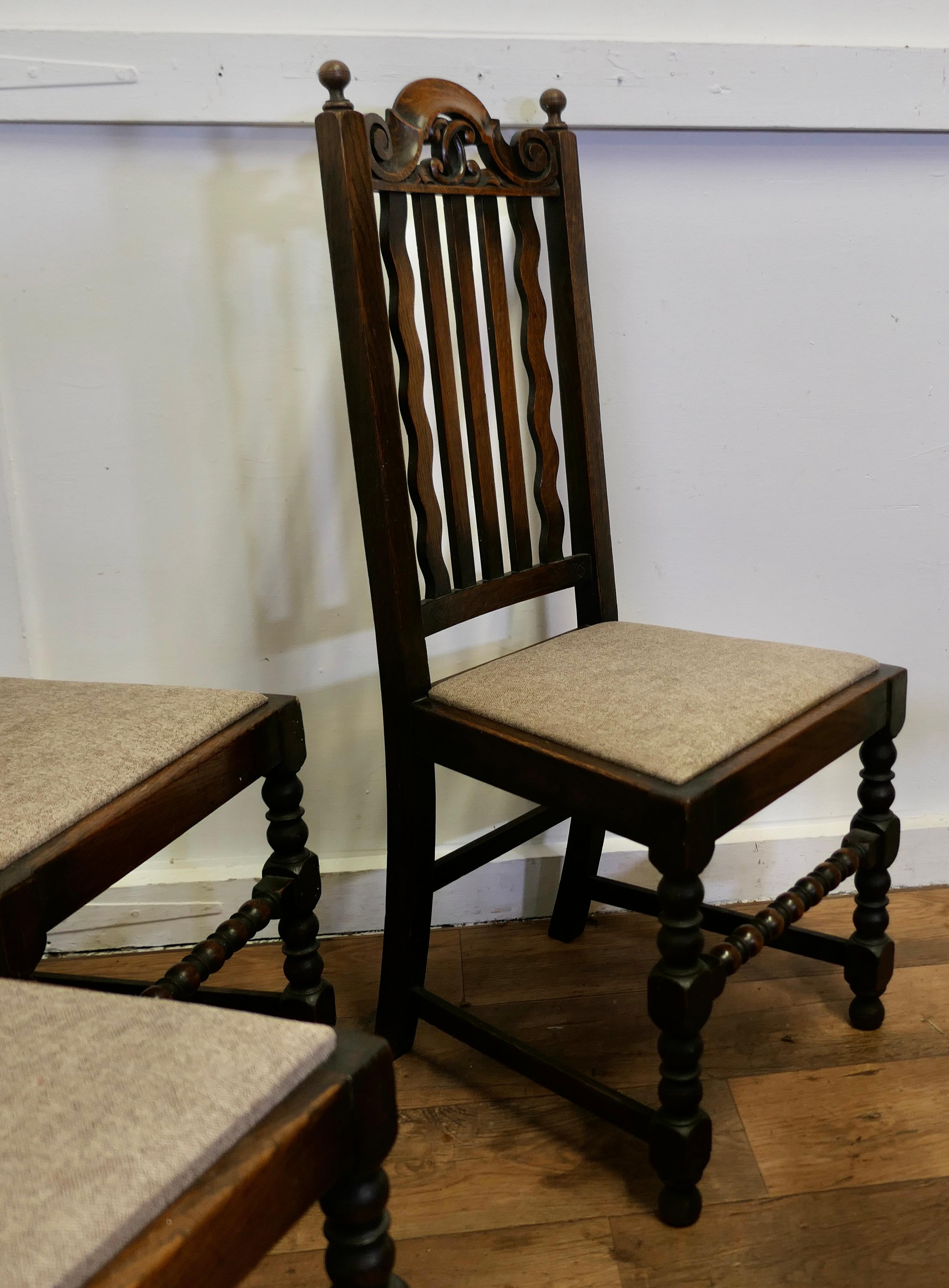 Set of 6 19th Century Country House Oak Dining Chairs     For Sale 7