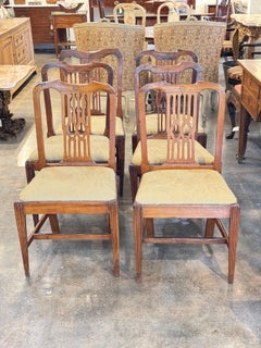 Set of 6 19th Century English Dining Chairs With Pierced Backs