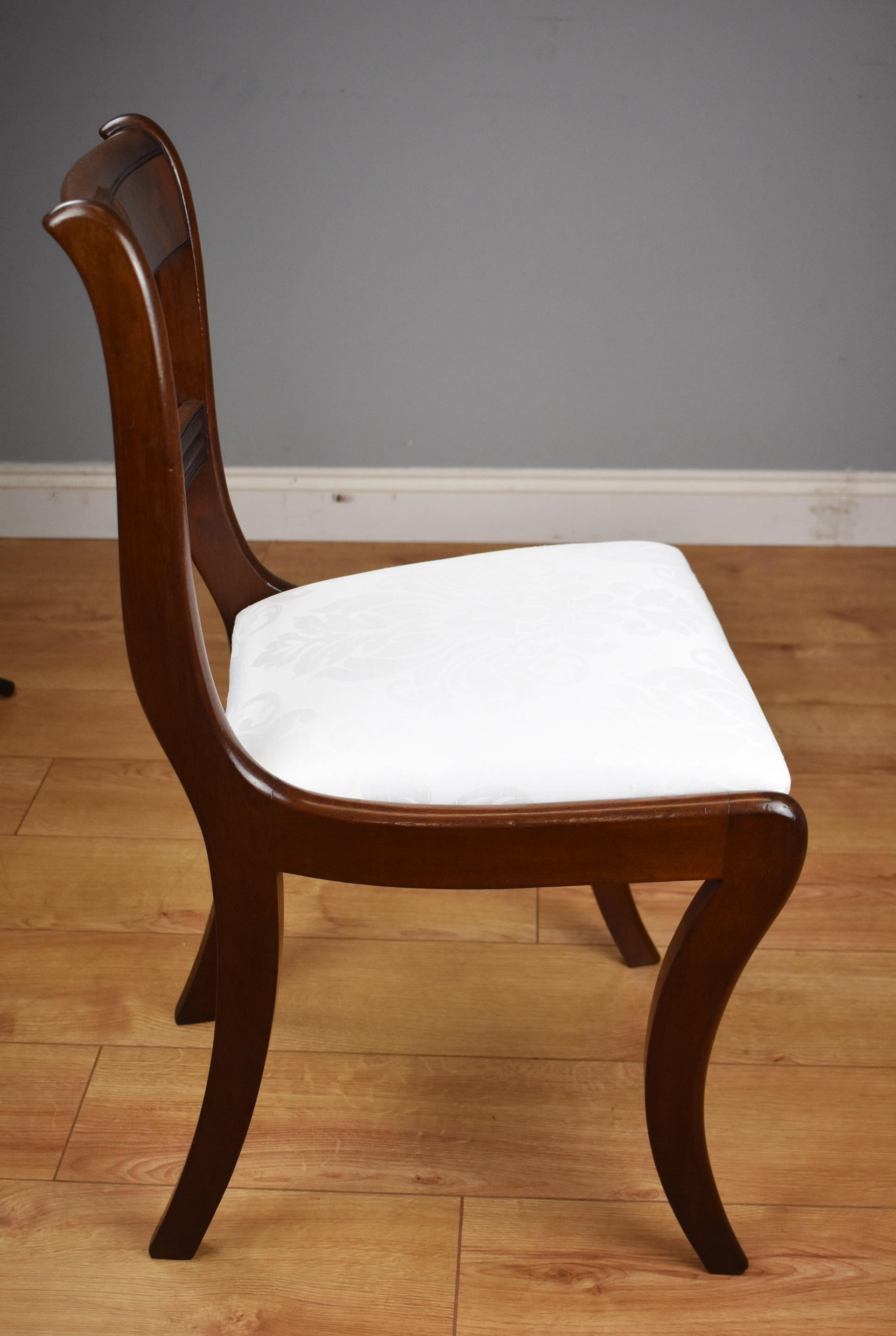 Set of 6 19th Century English Regency Style Mahogany Dining Chairs 2
