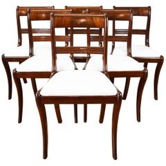 Set of 6 19th Century English Regency Style Mahogany Dining Chairs