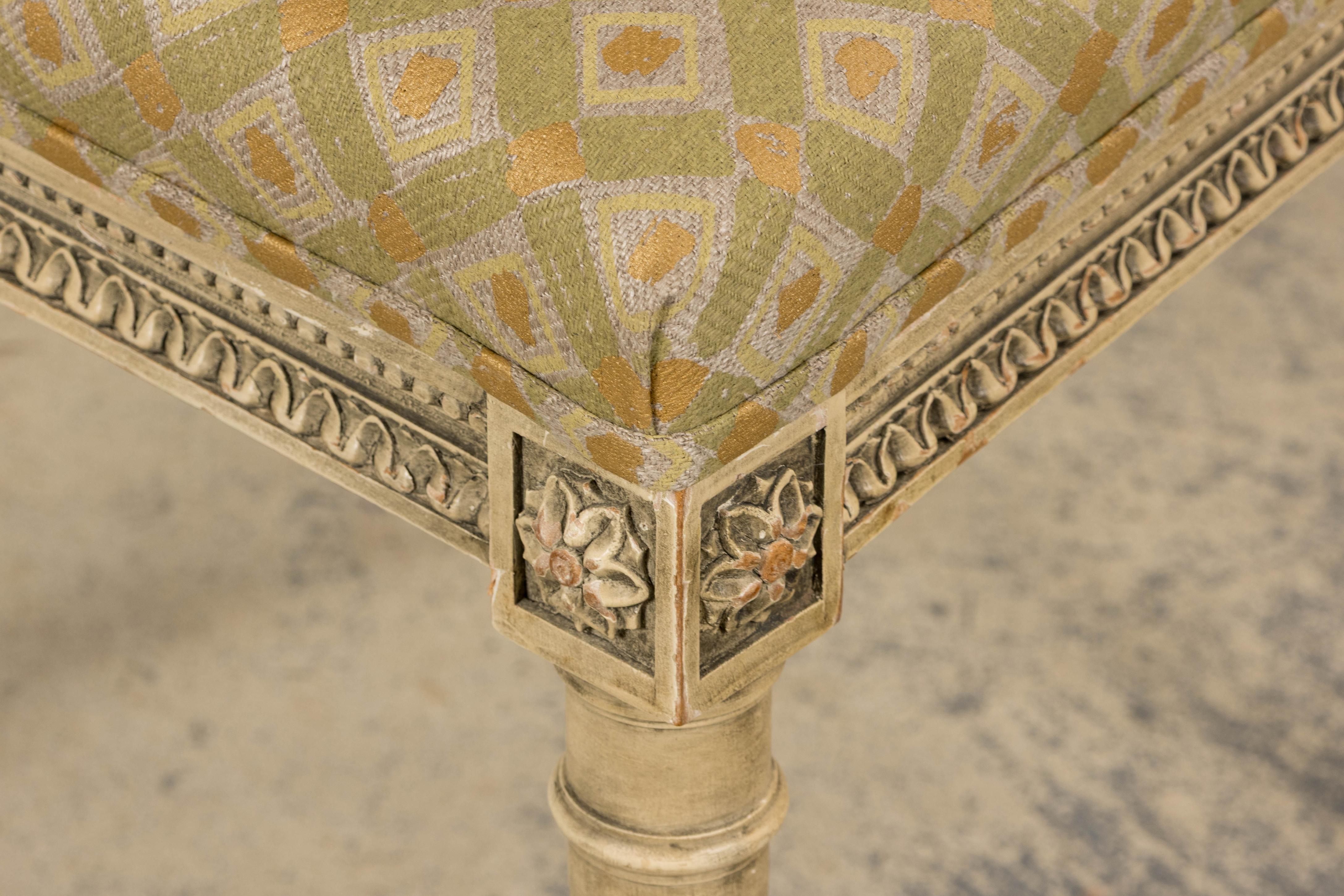 Juego de seis sillas de comedor francesas Luis XVI del siglo XIX con respaldo de caña pintado en venta 12