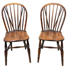 Set Of 6 19th Century Kitchen Farmhouse Dining Chairs