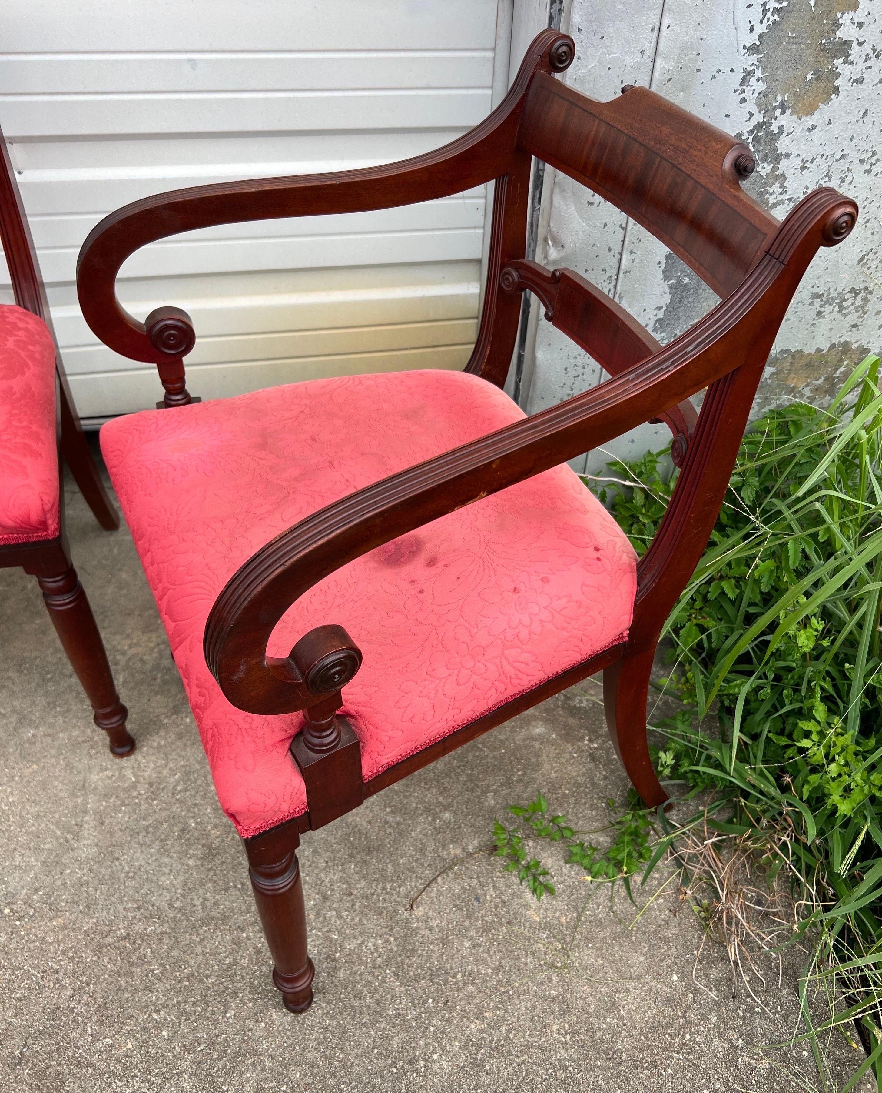 Set of 6 19th Century Mahogany English Regency Dining Chairs For Sale 6