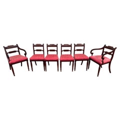 Set di 6 sedie da pranzo Regency inglesi in mogano del XIX secolo