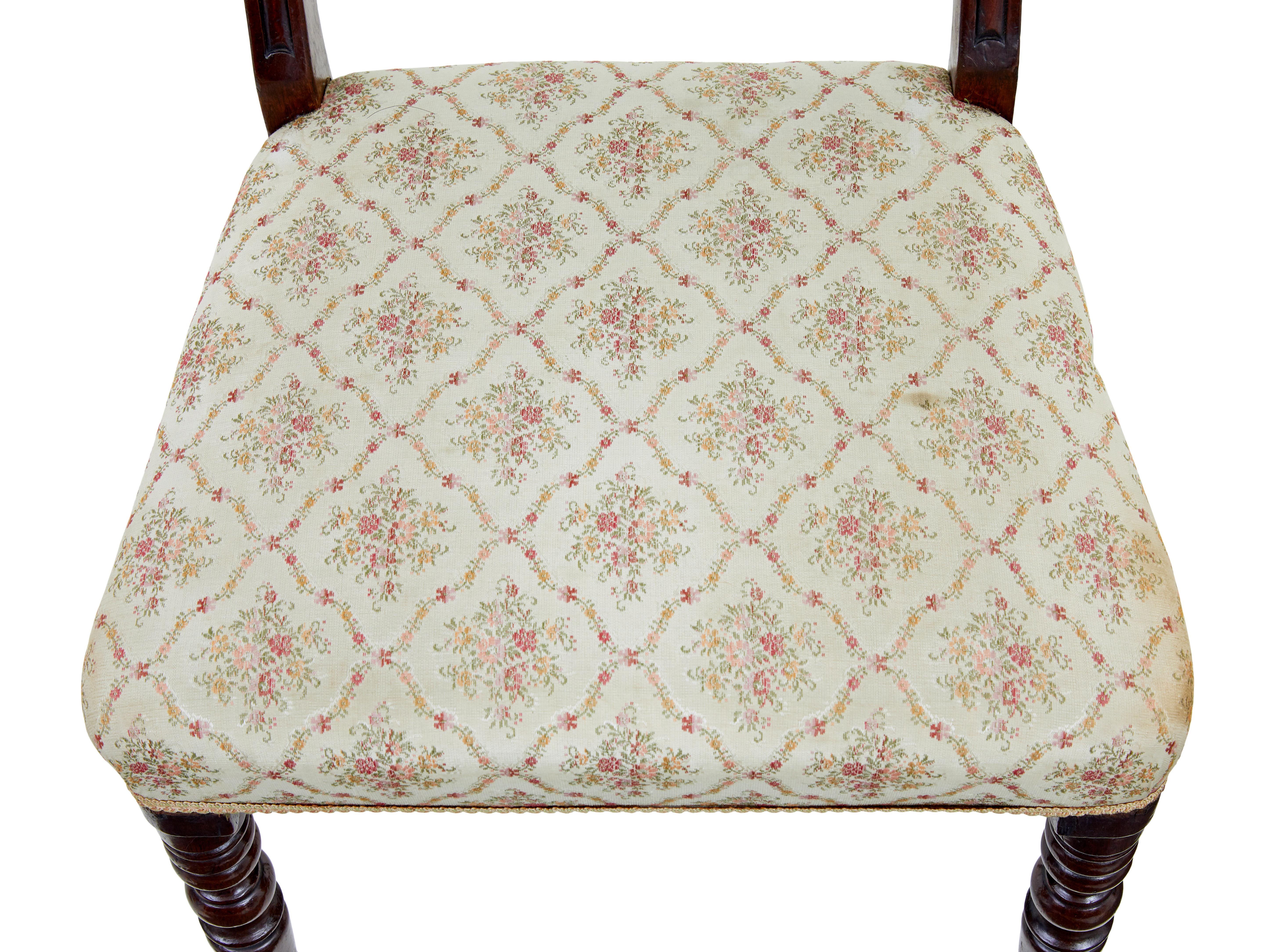Mahogany Set of 6 19th century Regency mahogany dining chairs For Sale