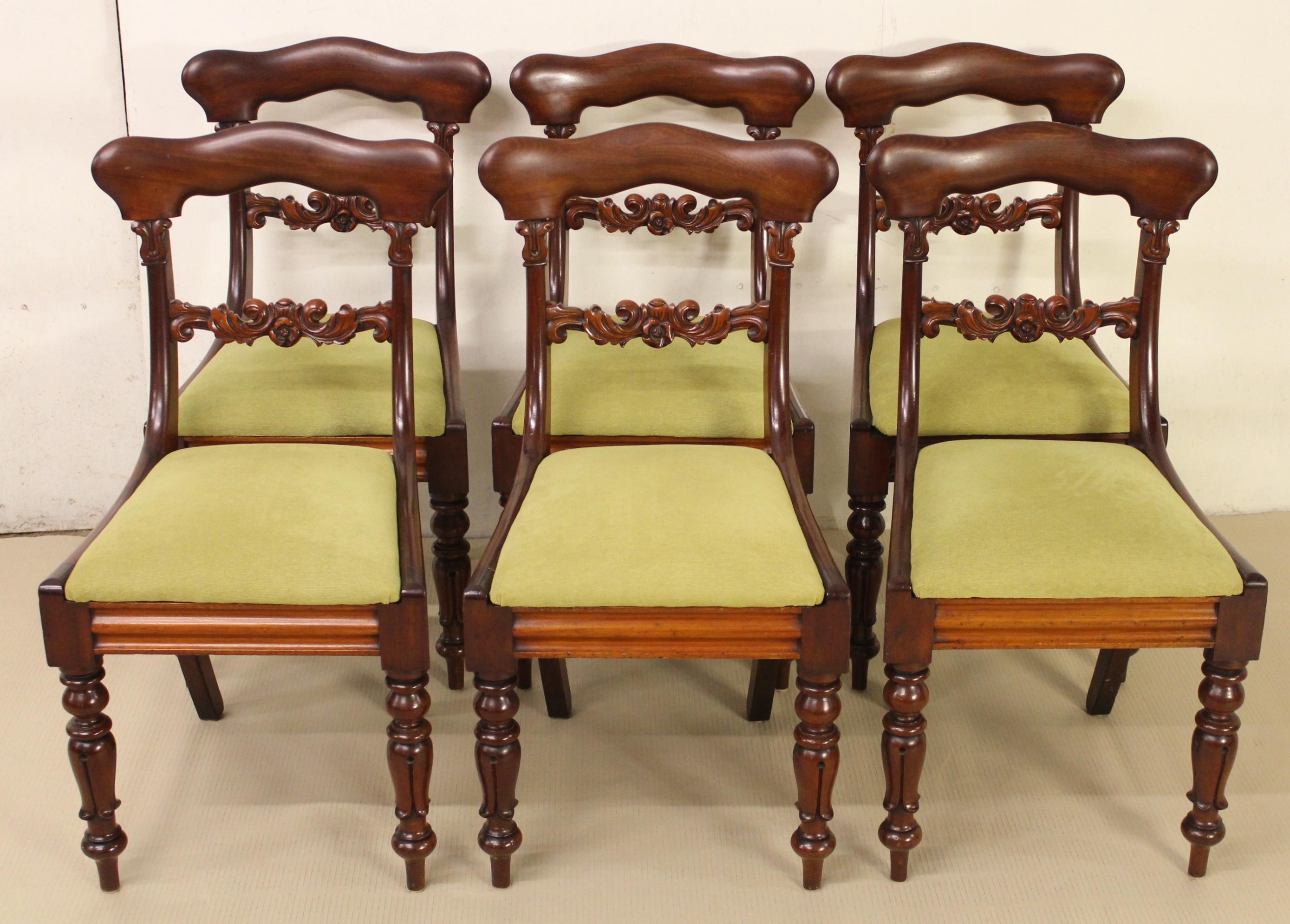 Set of 6 19th Century Victorian Mahogany Dining Chairs In Good Condition In Poling, West Sussex