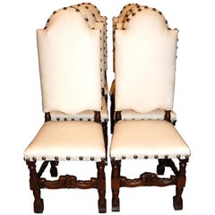 Conjunto de 6 sillas de nogal del siglo XIX