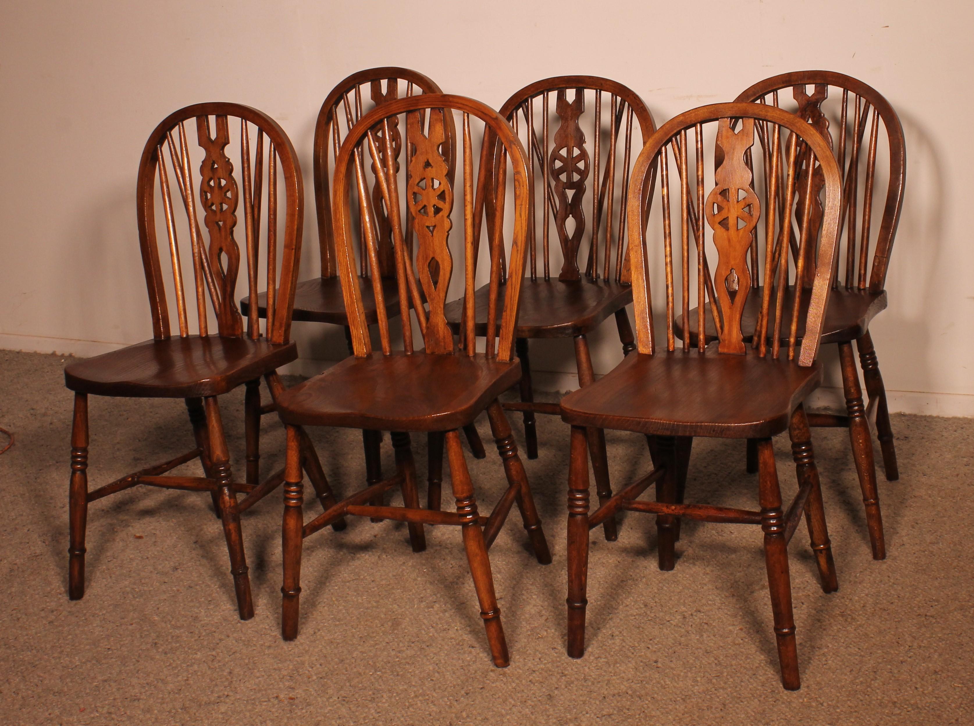 Victorien Ensemble de 6 chaises Windsor du 19ème siècle en vente