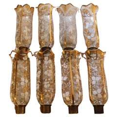 Set of 6 - 19thc French Napoleon III Crystal Hurricane Shades attrib. Baccarat