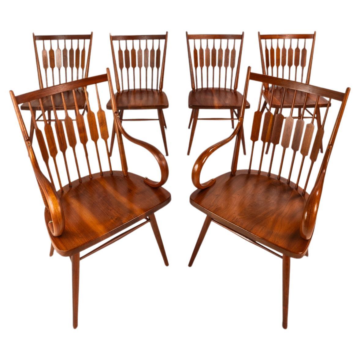 Set di 6 sedie (2 braccioli + 4 laterali) "Centennial", Kipp Stewart, Drexel, USA, anni 
60