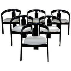 Set of 6 20th Century Italian Tub Chairs in Manner of Afra & Tobia Scarpa Dining