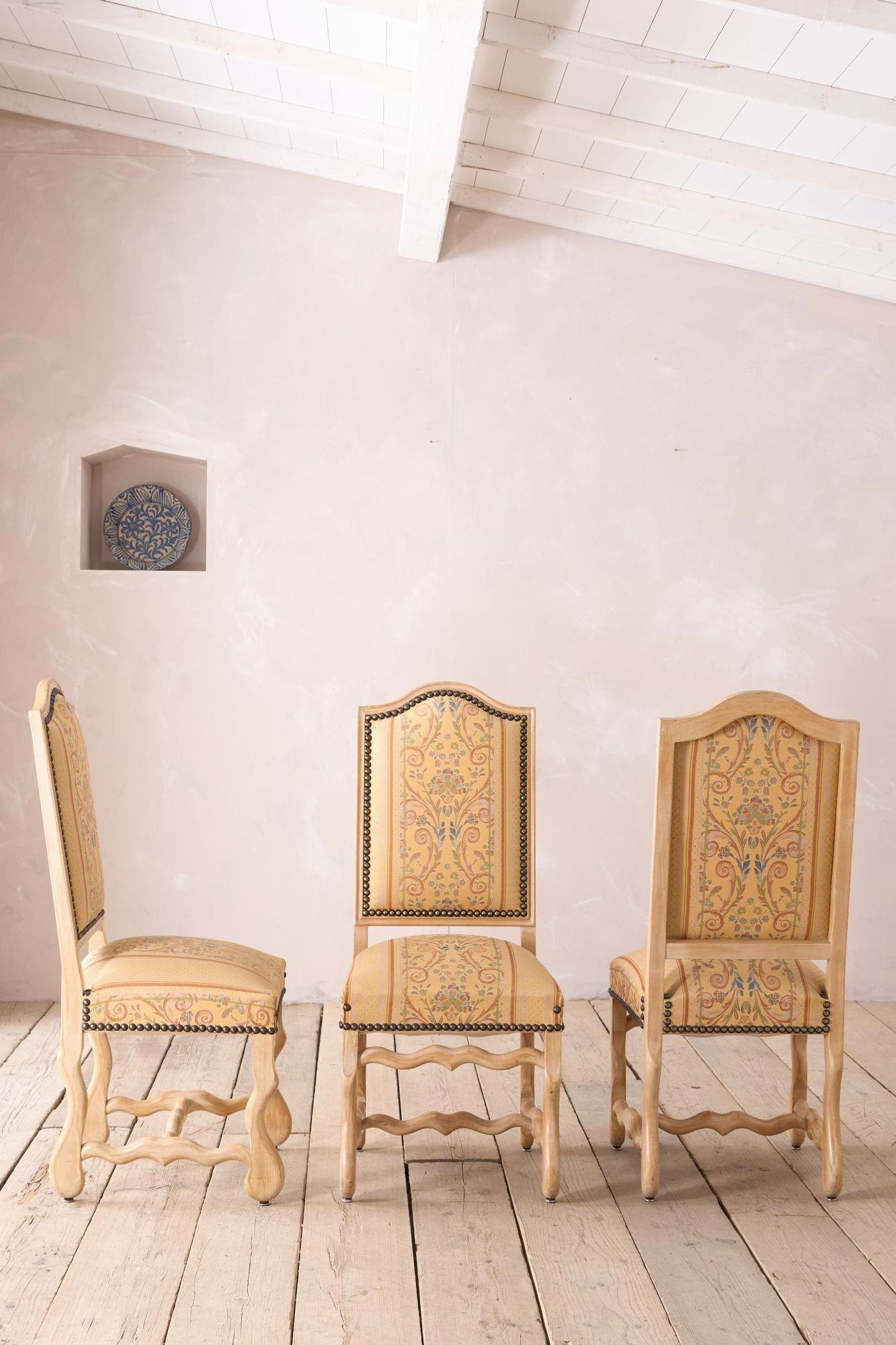 20th Century Set of 6 20th century Os De Mouton Dining chairs For Sale