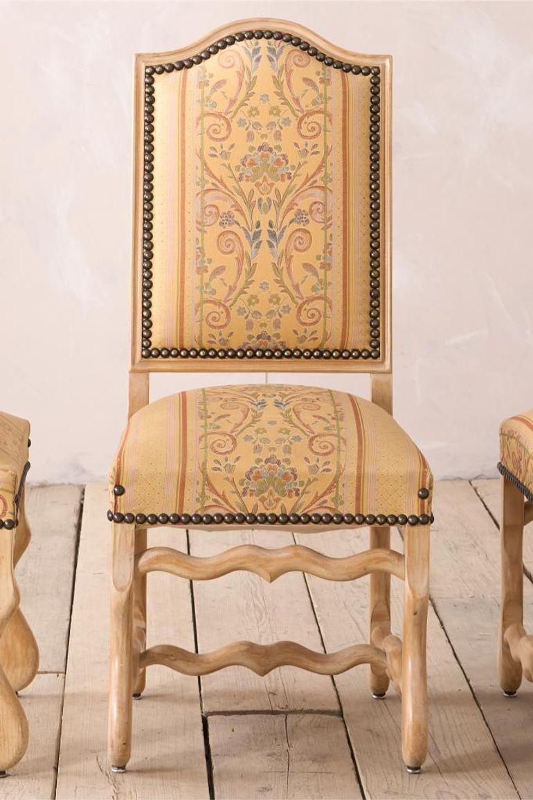 Set of 6 20th century Os De Mouton Dining chairs For Sale 1