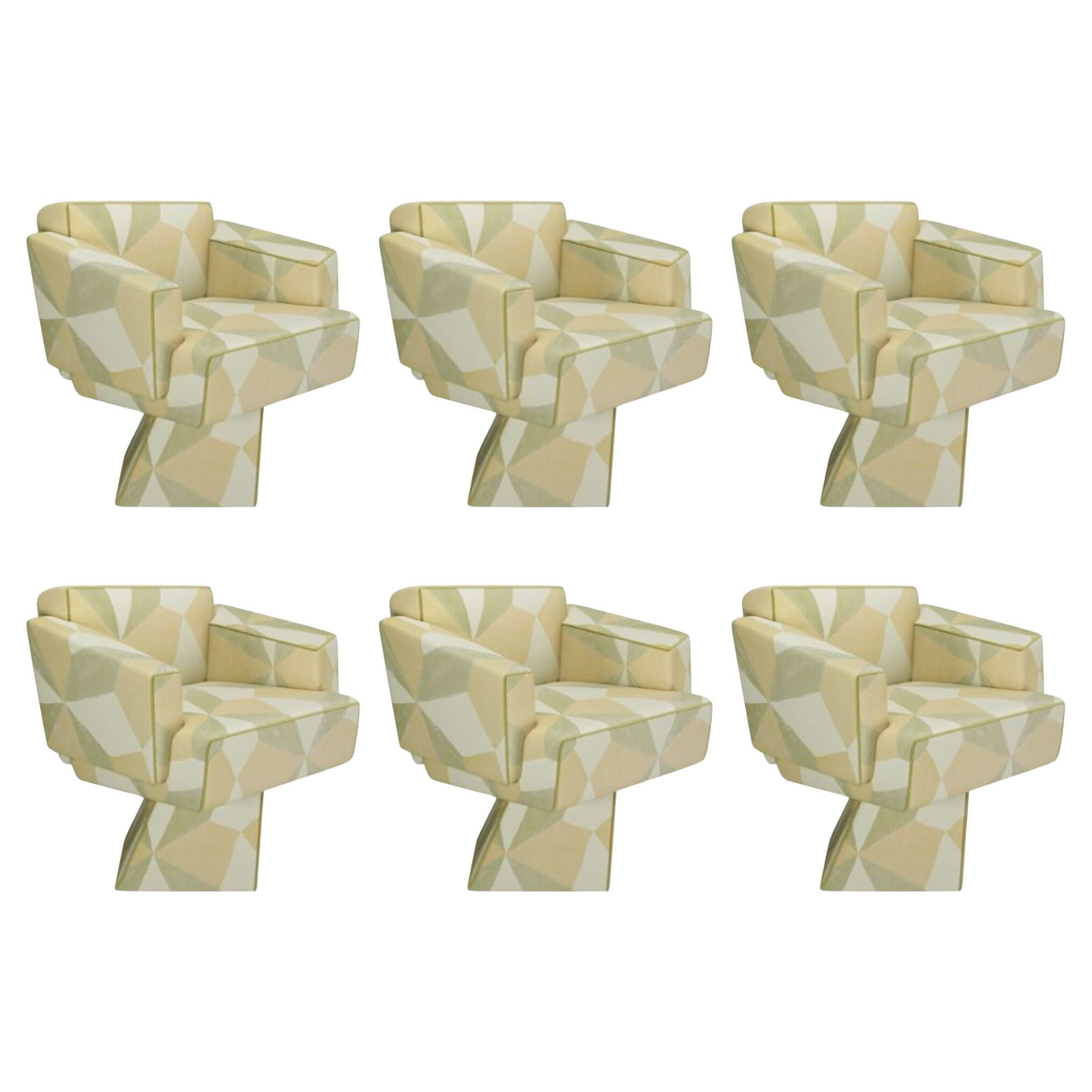 Set of 6 21st Century Bru Tel Dining Chair Made in Portugal by Malabar